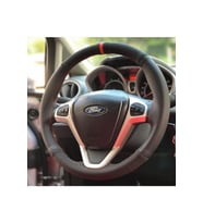 Ford Fiesta Kırmızı Yüzüklü Nokta- Nubuk Deri Direksiyon Kılıfı