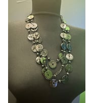 SİYAH SEDEF TAŞLI TASARIM KADIN KOLYE BOY 25 CM