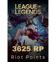 League Of Legends 3625 RP Riot Points Cash