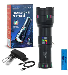 30000 Lümen Profesyonel El Feneri Yüksek Performanslı Güçlü LED Aydınlatma WT-631
