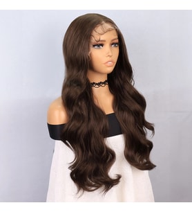 Koyu Kumral Fiber Sen Front Lace Tül Peruk