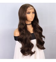 Koyu Kumral Fiber Sen Front Lace Tül Peruk