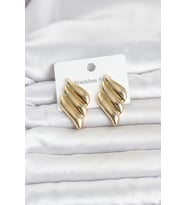 316L Çelik Gold Renk Motif Model Kadın Küpe
