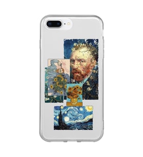 Iphone 7 Plus ve 8 Plus Uyumlu Van Gogh ve Sanatsal Tablolar Tasarımlı Şeffaf Telefon Kılıfı