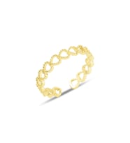 Gümüş altın yaldızlı alttan ayarlanabilir birleşik kalpler yüzük SGTL12240GOLD (Rose)