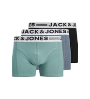 Jack & Jones SENSE Erkek Boxer 3’lü Paket – Pamuklu, Rahat Kesim (NOOS) (Turkuaz)