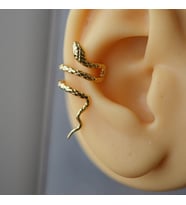 Heppii Gold Renkli Çelik Yılan Model Earcuff Yılan Sıkıştırma Kıkırdak Küpesi (Çok Renkli)