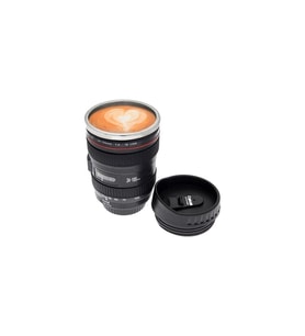 Objektif Görünümlü Lens Çelik Kupa Kahve + Çay Termosu
