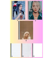 Billie eilish 3 adet defter A4 büyük boy çizgili_kareli_çizgisiz