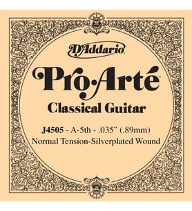 D'Addario J4505 Pro-Arte Klasik Gitar Tek Tel (A-La - Normal Tension - Gümüş Sarım)