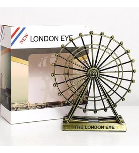 Vintage Metal İngiltere London Eye Biblo Antik Bronz 9 cm