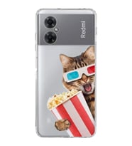 PrintiFy Redmi Note 11 ile Uyumlu Kedi 1 Kamera Korumalı Şeffaf Kılıf