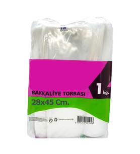 Omeyva Gıda Şeker Bakkaliye Torbası Poşeti -Şeffaf -4'lük -28x45Cm. -1 Kg. - Ort. 115 Adet - 1 Paket