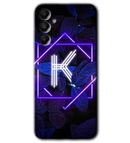 Galaxy A05s Kılıf HD Desen Baskılı Kılıf - Dark Neon Yaprak K Harfi