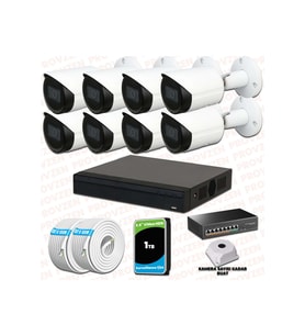 Provzen Dahua 8 Kameralı IP 1080P Gece Görüşlü Güvenlik Kamerası