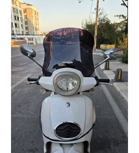 MOTOCAM Aprilia Scarabeo 200 İe Ön Cam 35cm 2008-2015 Model Siyah Renkli 4mm