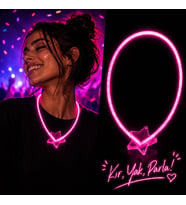 Fosforlu Yıldız Parti Kolyesi – Neon Işıklı Kolye Pembe Renk