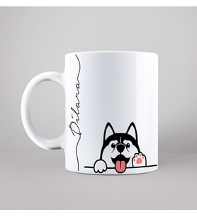Sevimli Köpek Baskılı Kupa Kişiye Özel