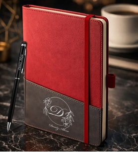 BK Gift Kişiye Özel Kırmızı Termo Deri Defter ve Touchpen Kalem Seti -7,  Kurumsal ve Özel Hediye, Yeni İş Hediyesi