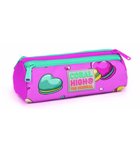 Coral High Kids Pembe Kurabiyeler Üç Bölmeli Kalem Çantası - Kız