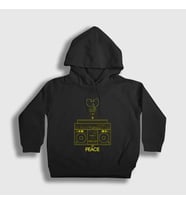 Presmono Unisex Çocuk Siyah Peace Wu Tang Clan Kapüşonlu Sweatshirt 304077tt