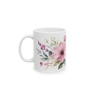 Suluboya Çiçek Desenli Porselen Kupa Zarif Floral Tasarım 330 ml Seramik Kupa KF10072621