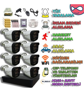XM Pro Maksimum Kapsama Sağlayan 8 Kameralı Akıllı Güvenlik ve Kayıt Sistemi