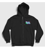 Presmono Unisex Siyah Decor Panic! at the Disco Fermuarlı Kapüşonlu Sweatshirt 72390tt