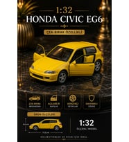 1:32 Ölçek Açılabilir Kapılı Honda Civic EG6 Sarı Diecast Oyuncak Araba 11.5 cm