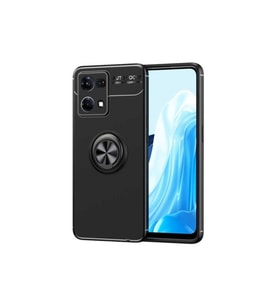 Oppo Reno 7 4G Uyumlu Kılıf Zore Ravel Silikon Kapak (Siyah)