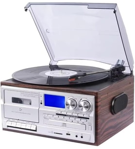 Pikap Kaset CD Çalar Bluetoothlu Kumandalı Radyo Mp3 USB 33-45-78 lik Plakla