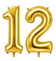 12 Rakam Folyo Balon Altın Rengi (36 cm)