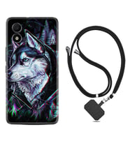 TCL 303 Kılıf Silikon Boyun Askılı İpli Desenli Silikon Dog Eyes 1761