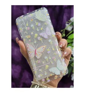 Samsung Galaxy A50 / A30S / A50S Uyumlu Renkli Kelebekler Desenli Şeffaf Telefon Kılıfı