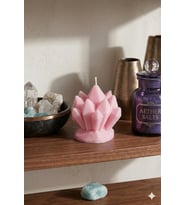 Buz Kristali 3'lü Mum - Mumelia Candles Doğal Soya, El Yapımı, Dekoratif - Açık Pembe