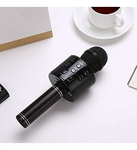 Bluetooth Karaoke Mikrofon Ws-858 Taşınabilir Kablosuz Hoparlörlü Karaoke Mikrofonu Çocuk Ve Yetişkin Uyumlu Dj Party Mic Siyah
