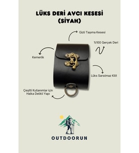 Lüks Deri Avcı Kesesi (Siyah)