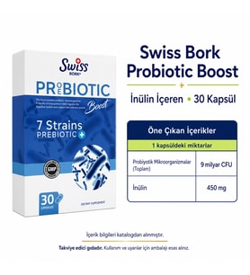Swiss Bork Probiotic Boost İnülin İçeren 30 Kapsül