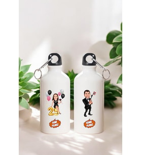 Arkadaşa Doğum Günü Hediyesi Karikatürlü 600 ML Kapaklı Su Matarası