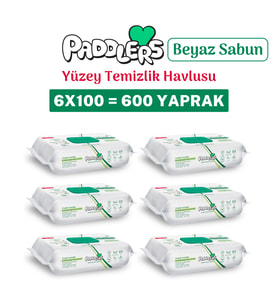Paddlers Easy Clean Beyaz Sabun Katkılı Yüzey Temizlik Havlusu 600 Yaprak (6x100)