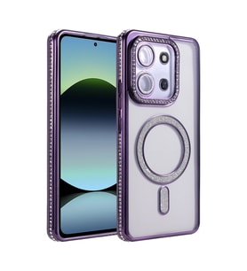 Xiaomi Redmi 15c 4g Joke Simli Magneticsafe Kılıf - Derin Mor