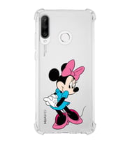 Huawei P30 Lite  Köşe Korumalı Antişok Kapak Minnie Mouse Tasarımlı Şeffaf  Kılıf