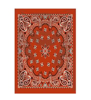 KIRMIZI KLASİK ŞAL DESENLİ KARE %100 PAMUK BANDANA 55X55 UNİSEX