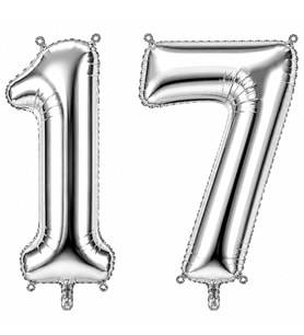 17 Rakam Folyo Balon Gümüş Rengi (76 cm)