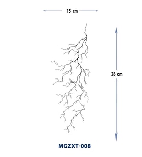 MGZXT-008 ŞİMŞEK DESEN GEÇİCİ YARIM KOL KAPLAMA DÖVMESİ-TATTO