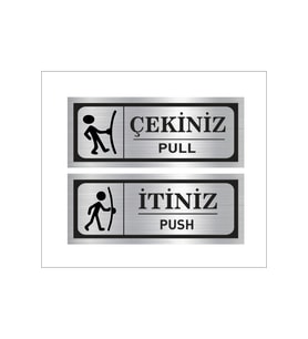 İTİNİZ ÇEKİNİZ LOGOLU GÜMÜŞ RENK METAL ETİKET