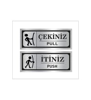 İTİNİZ ÇEKİNİZ LOGOLU GÜMÜŞ RENK METAL ETİKET