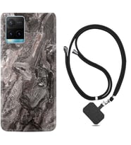 Vivo Y11S Y21S Y20 Y20S Y70 Kılıf Boyun Askılı Silikon Gri Mermer 1376