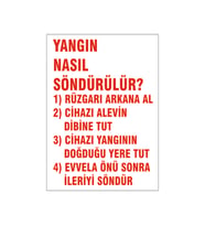 Yangın nasıl söndürülür, isg uyarı levhası