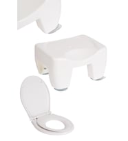 2'li Takım - Beyaz, Banyo Oturağı - Yetişkin ve Çocuk Beyaz, Klozet Kapağı